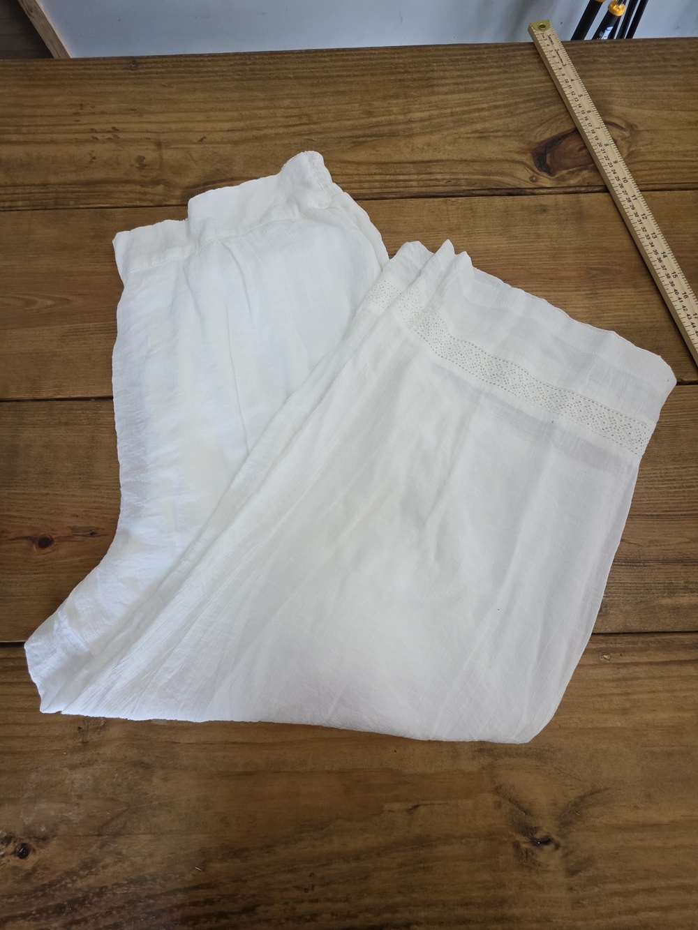 new directions White Straight Leg Pants with Elastic Waist